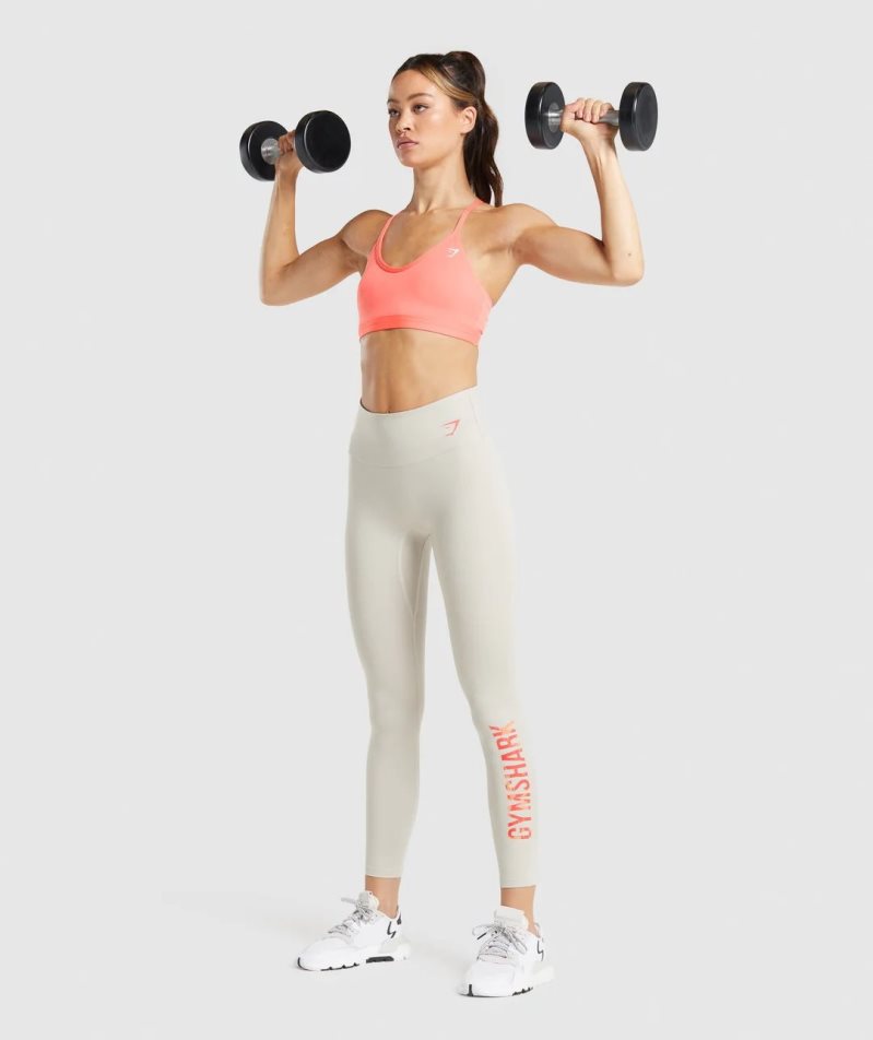 Women's Gymshark Training Graphic Leggings Cream | CA N7536A